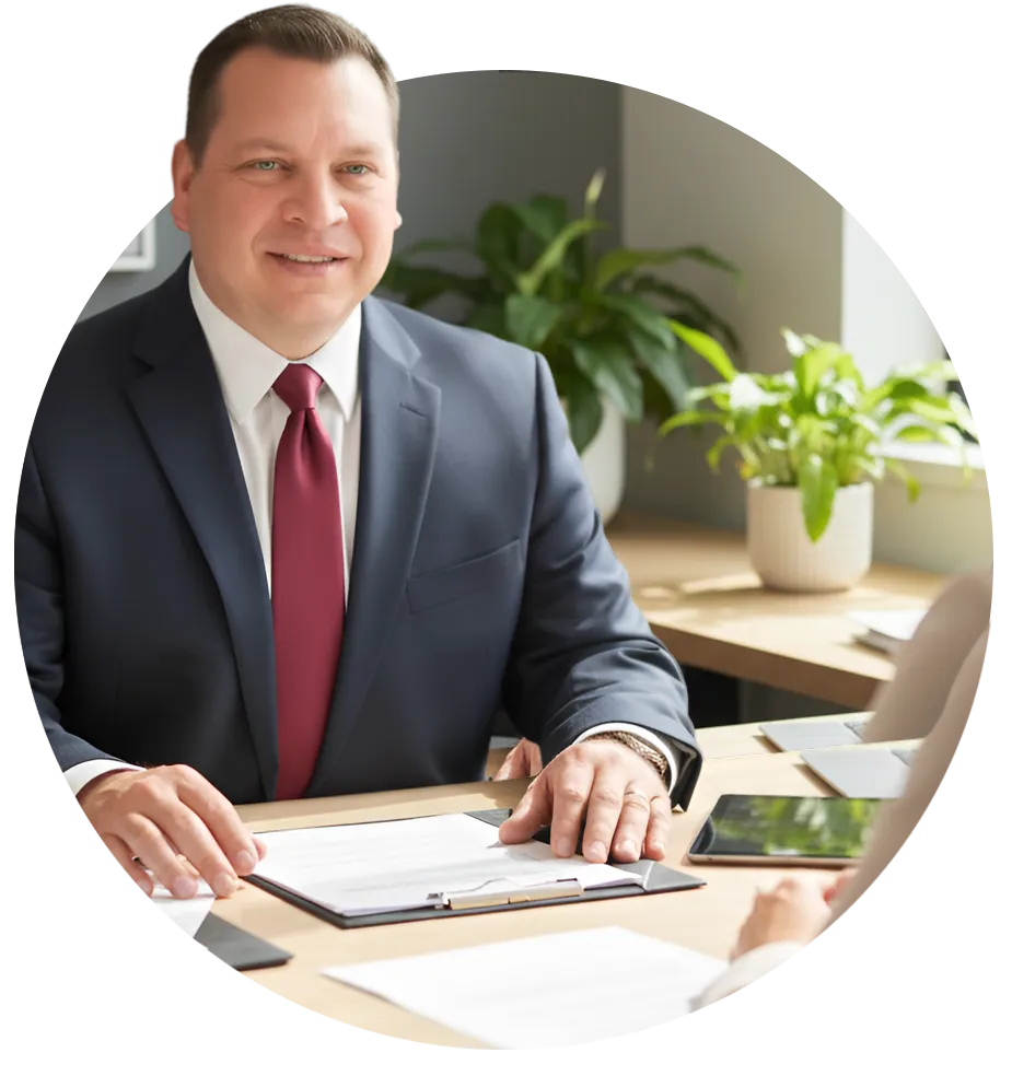 Fidel Navarro Holding a document on a wooden table