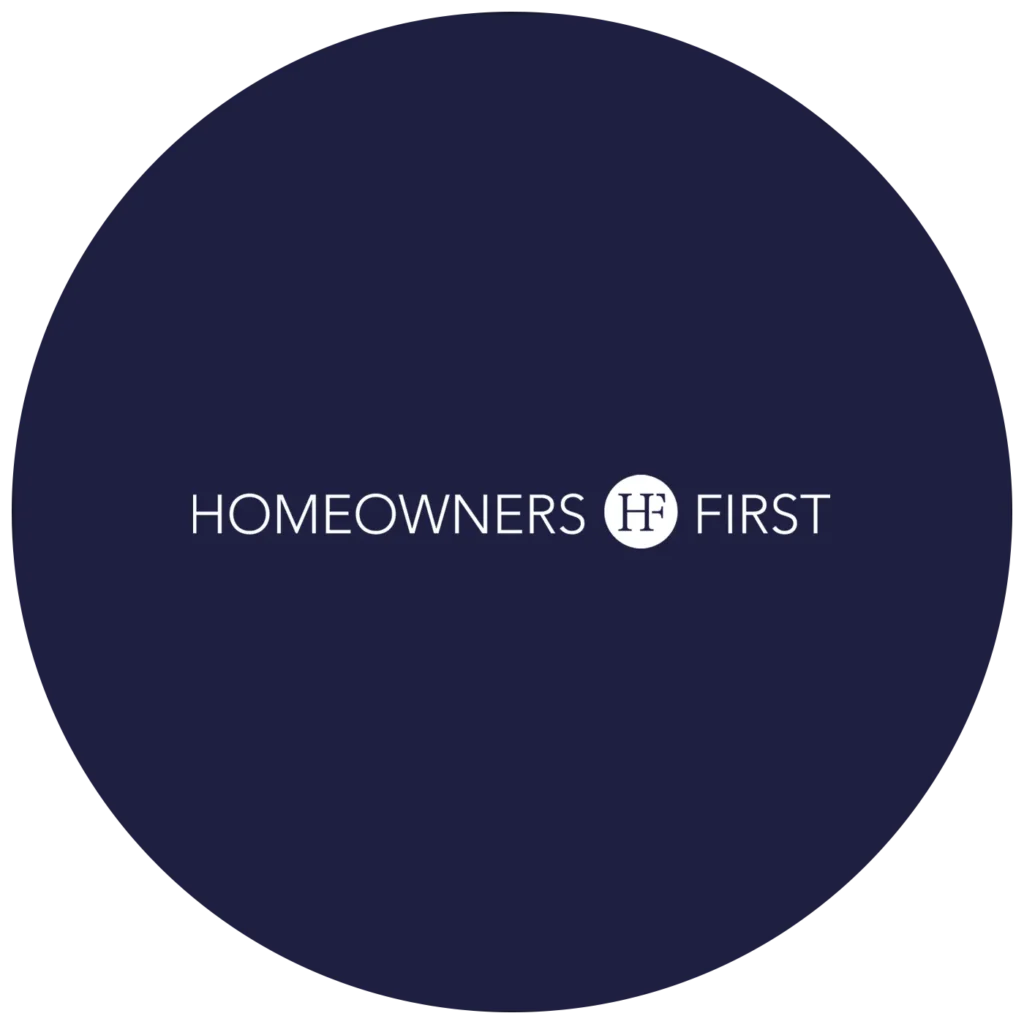 homeowners blue and white logo